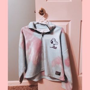 A fluffy cropped sweatshirt